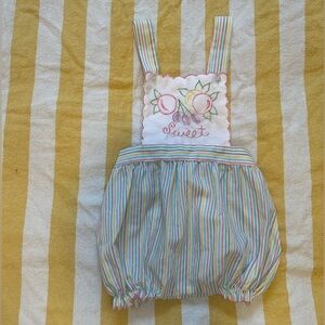 Vintage Pastel Striped Kids Overalls romper 12/18month